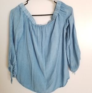 Off The Shoulder Denim Blouse